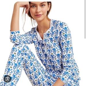 Roller Rabbit Blue and White Womens Pajama Set